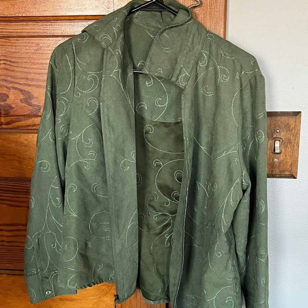 Funky Green Collared Light Jacket - image 1